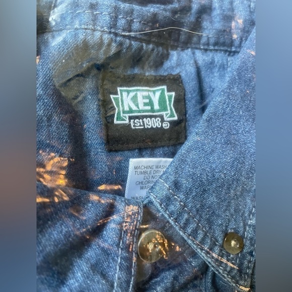 NWT Key Apparel Long Sleeve Men's Denim Work Shirt 2XLT - Picture 11 of 12
